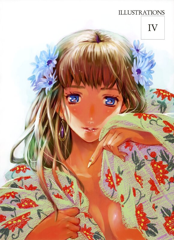 Anime girl with flowers