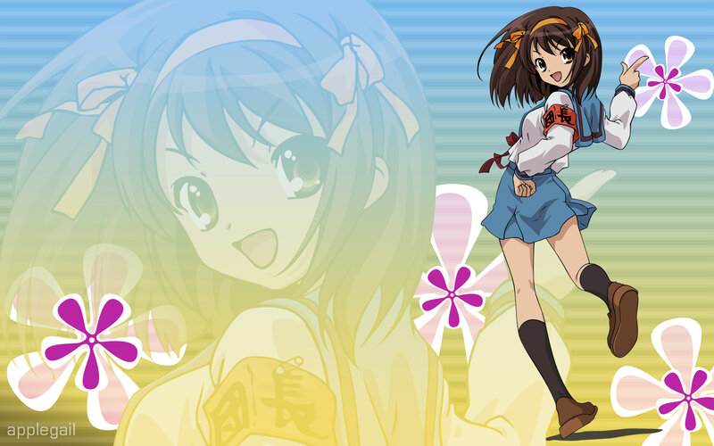 anime girl with flowers