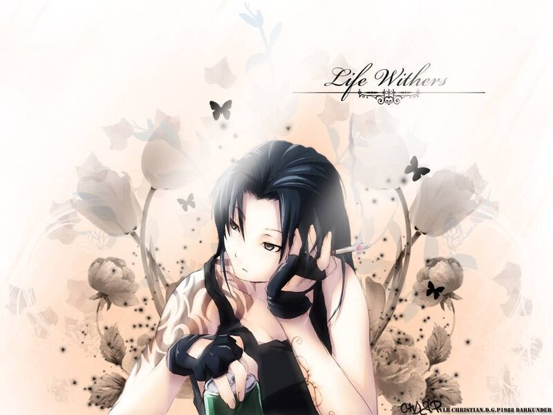 anime girl with flowers