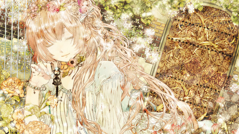 Anime girl with flowers