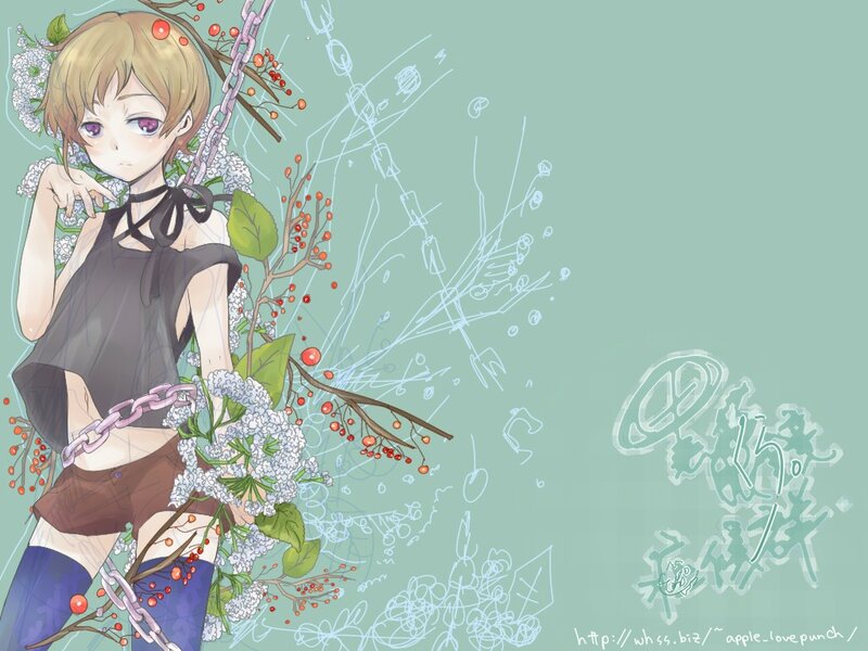 Anime girl with flowers and chains