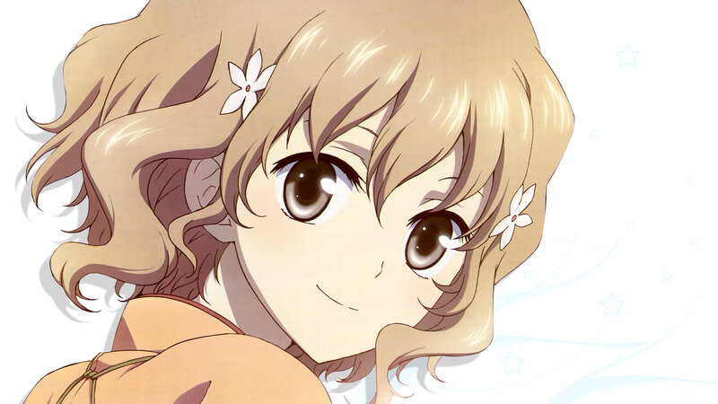 Anime Girl with Flowers — Blonde