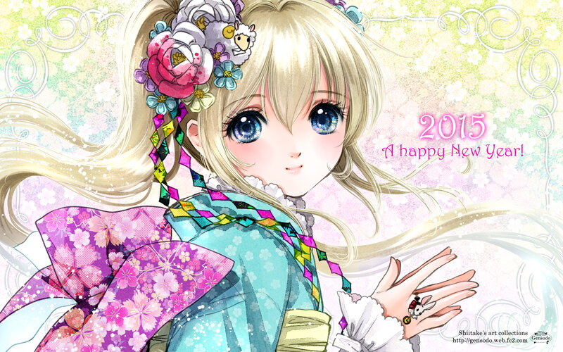Anime Girl with Flowers — Pink, Festive, Spring, Digital Art