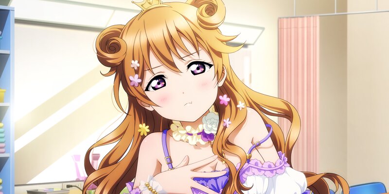 Anime Girl with Flowers — Purple, Innocent