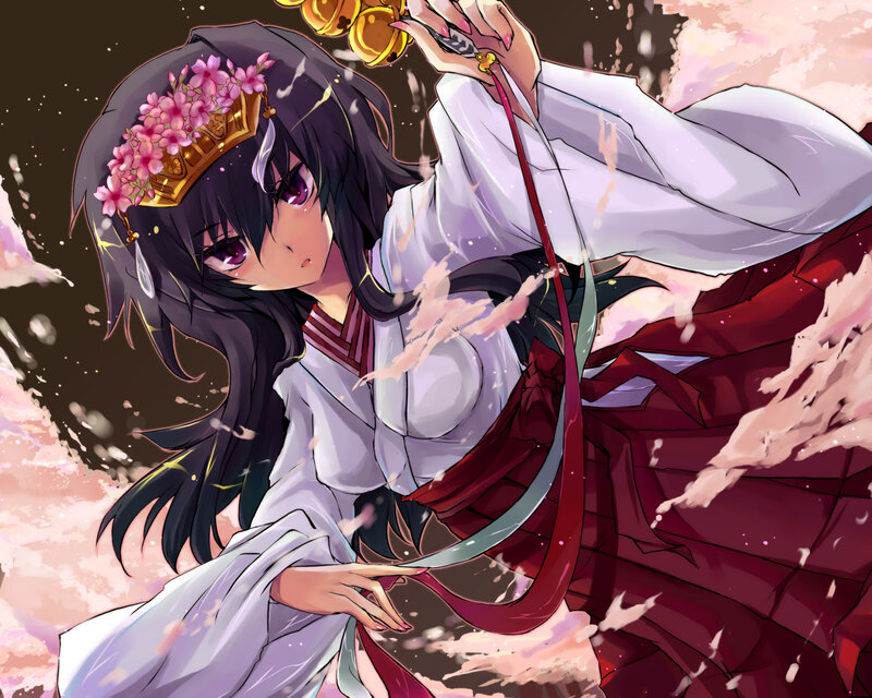 Anime Girl with Flowers — White, Dramatic, Spring, Digital Art