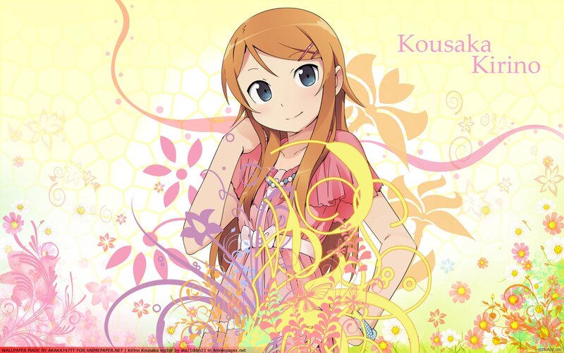 Anime Girl with Flowers — Yellow, Cheerful, Spring