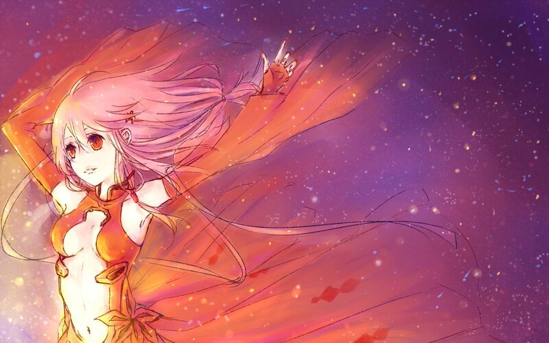 anime girl with flowing cape