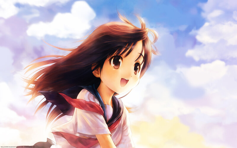 anime girl with flowing hair