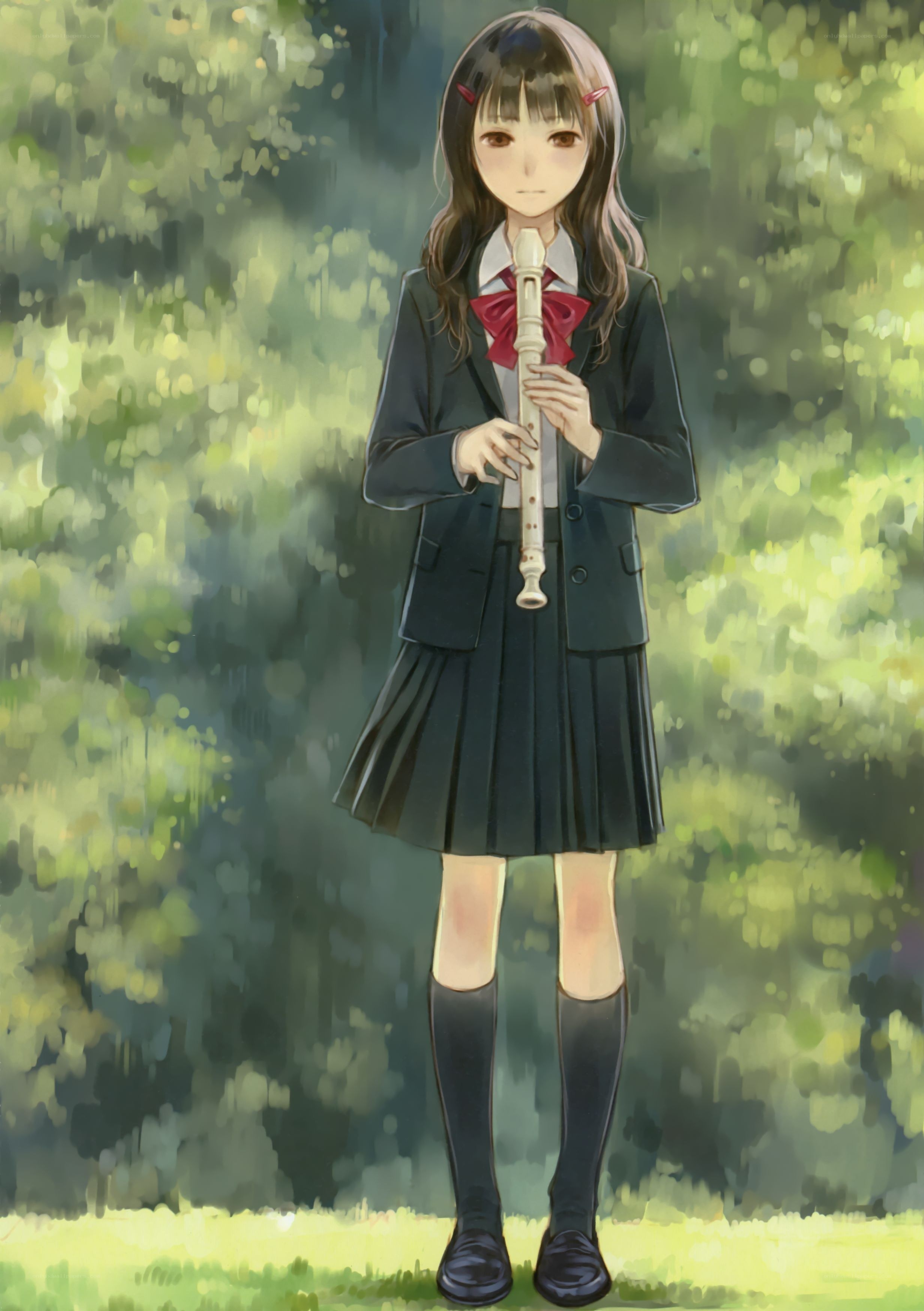 anime girl with flute