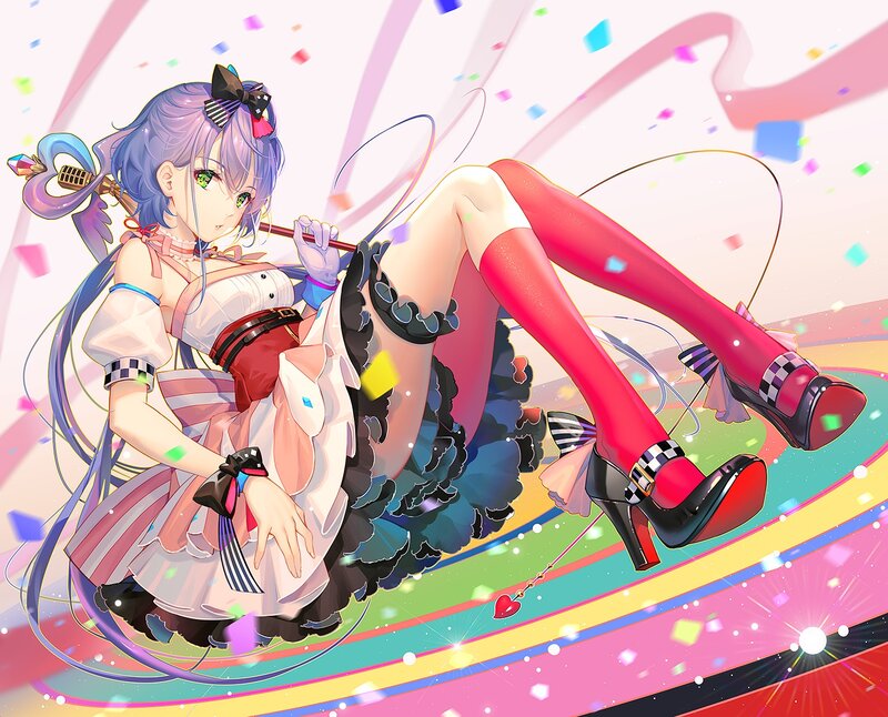 Anime Girl with Flute — Pink