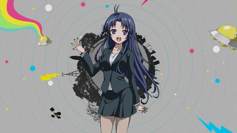 anime girl with flying saucers