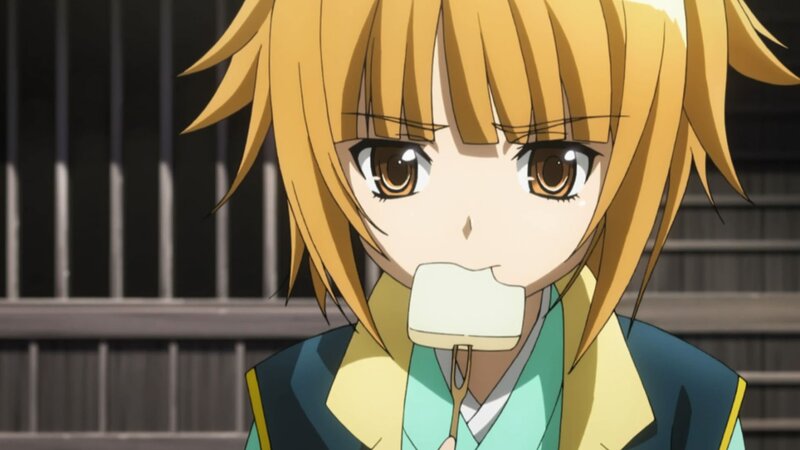 anime girl with food