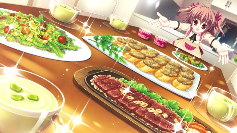 Anime Girl with Food — Brown