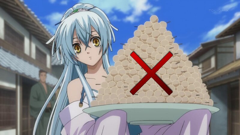 anime girl with food pile