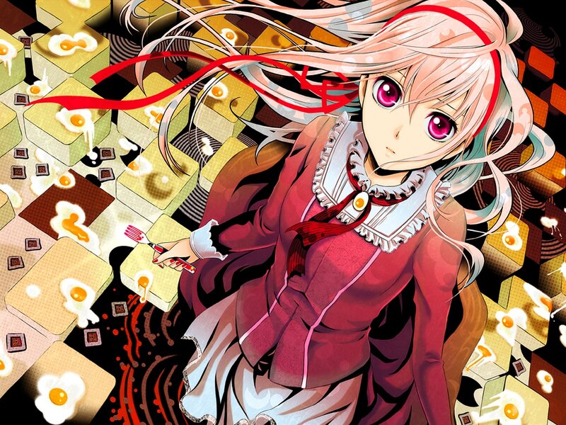 Anime Girl with Fork — Red, Dramatic