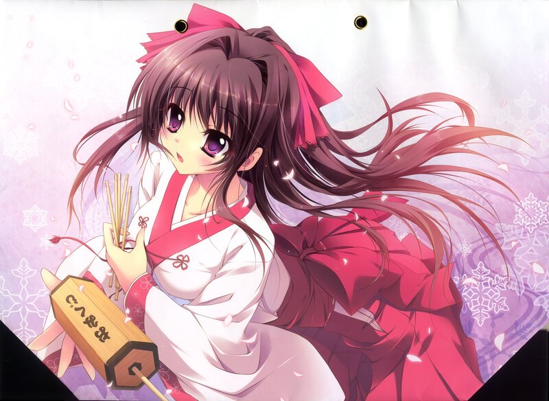anime girl with fortune sticks
