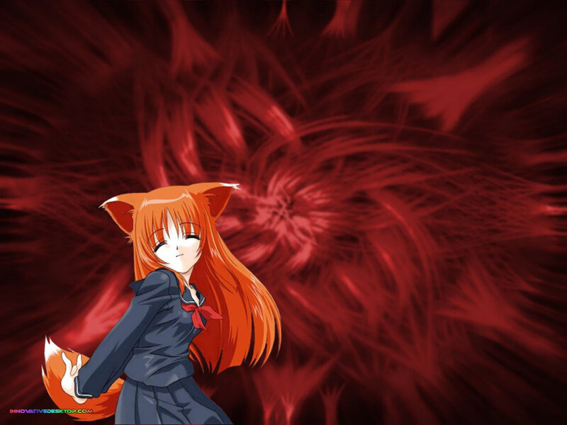 anime girl with fox ears