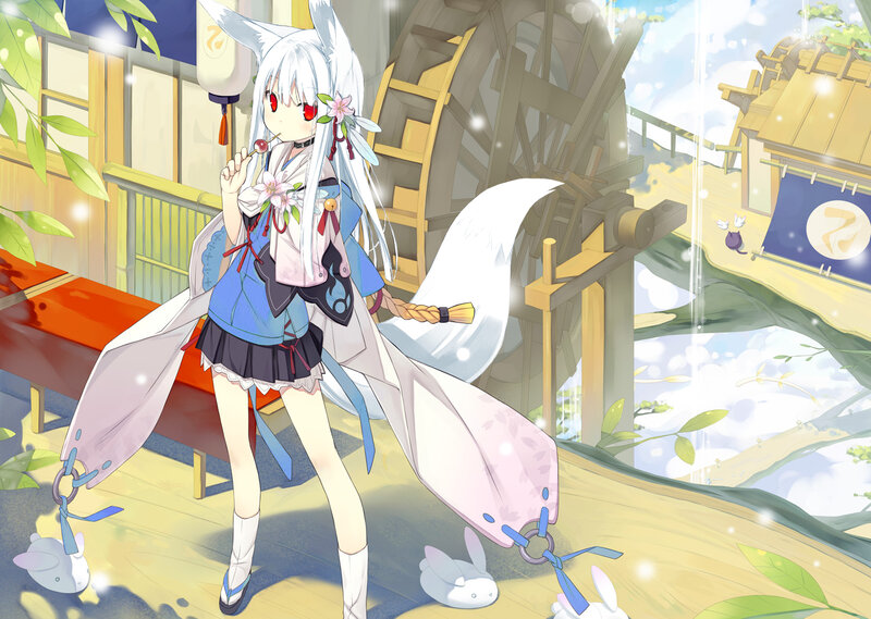 anime girl with fox ears