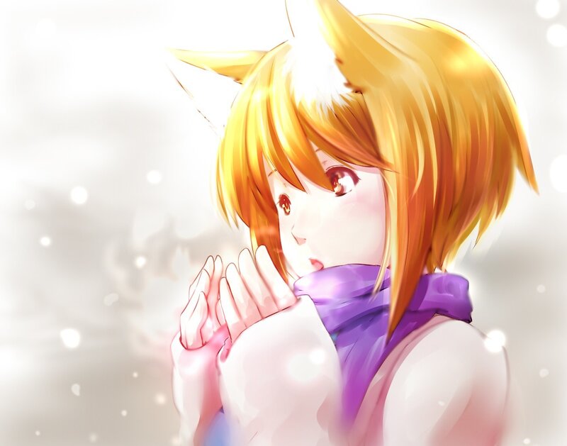 anime girl with fox ears