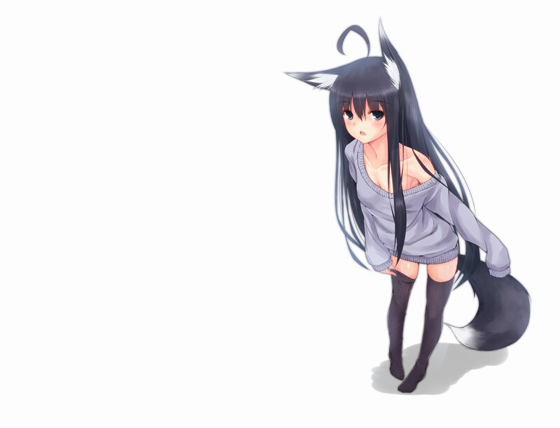 anime girl with fox ears