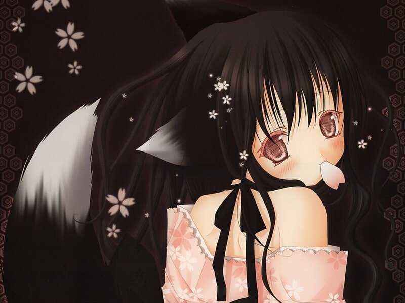 anime girl with fox ears