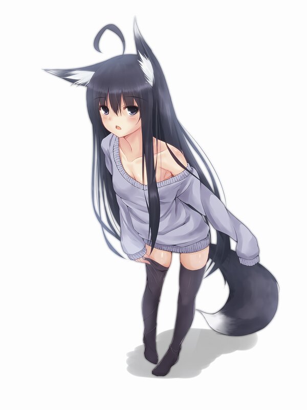 anime girl with fox ears