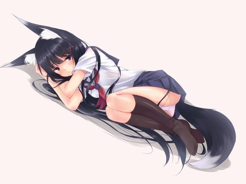 anime girl with fox ears