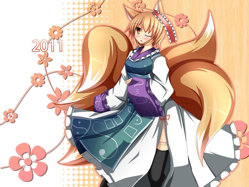 Anime girl with fox ears