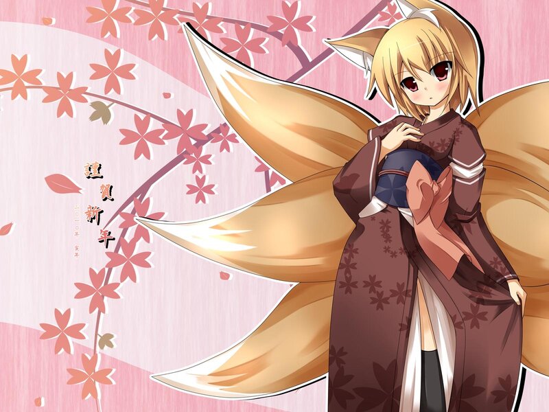 Anime girl with fox ears