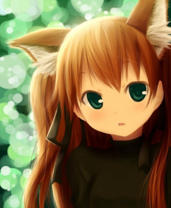 anime girl with fox ears