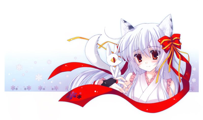 anime girl with fox ears