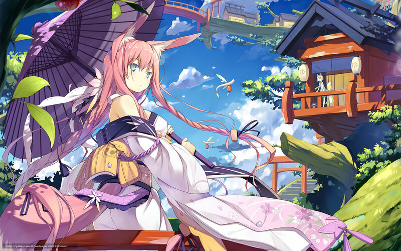 Anime girl with fox ears
