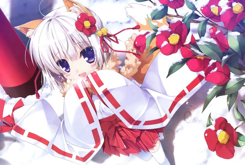 anime girl with fox ears