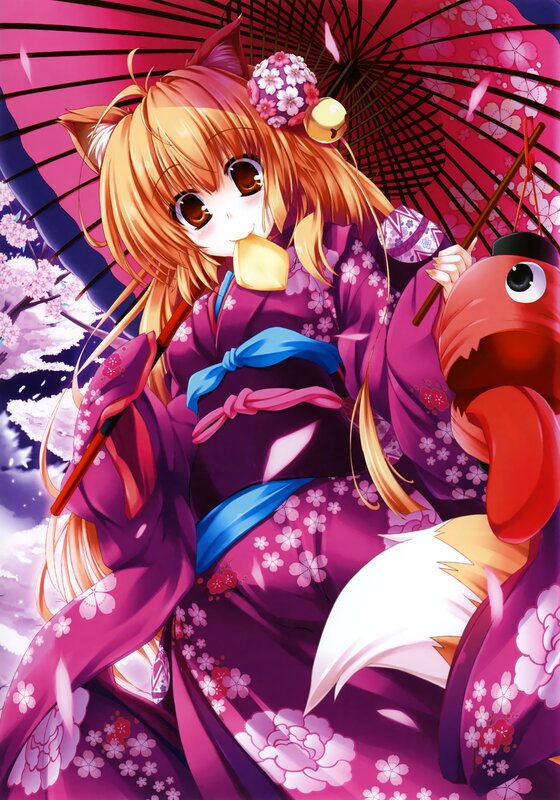 anime girl with fox ears