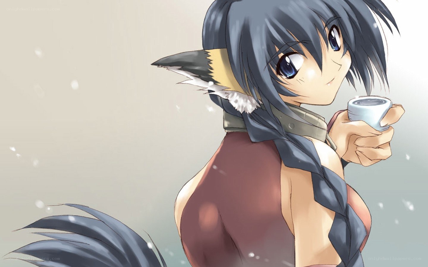 anime girl with fox ears