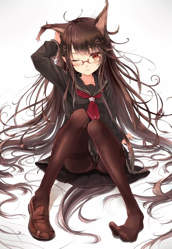 anime girl with fox ears