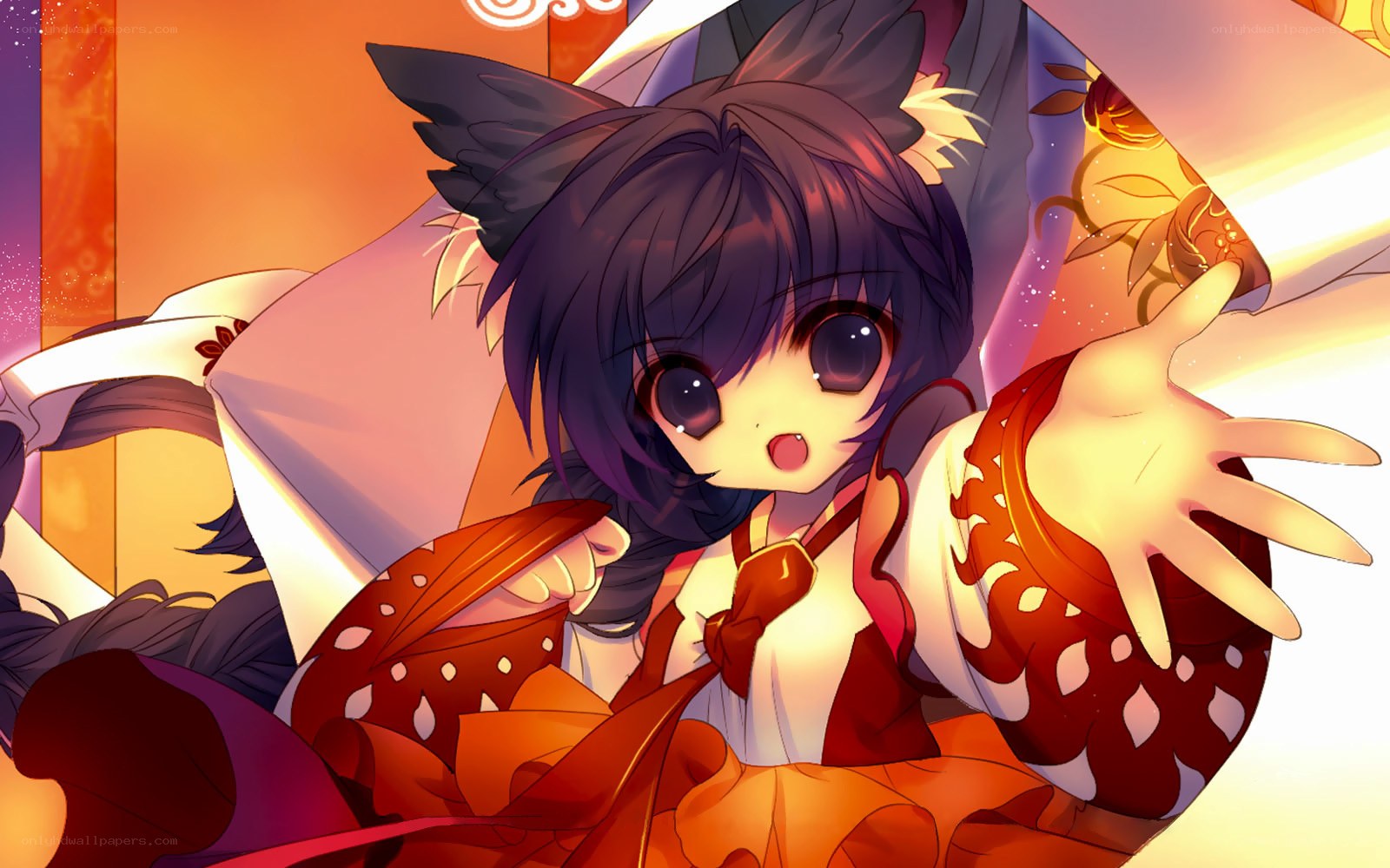 anime girl with fox ears