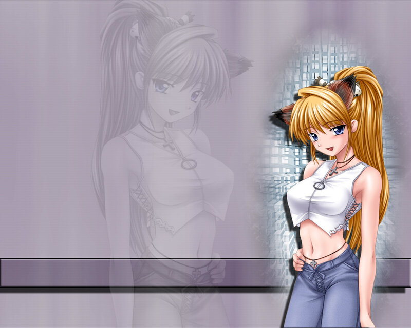 anime girl with fox ears