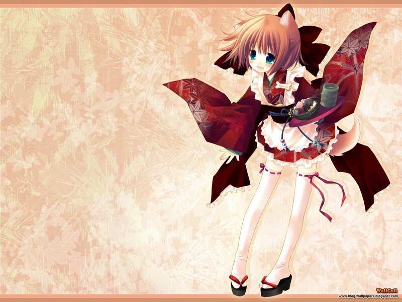 anime girl with fox ears