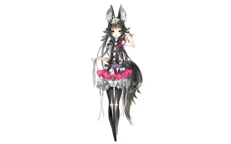 anime girl with fox ears