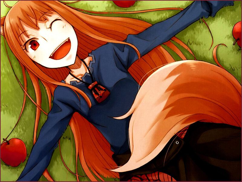 Anime girl with fox ears and tail
