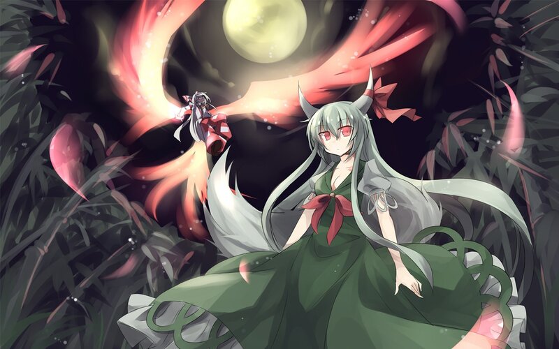 Anime girl with fox ears and tail
