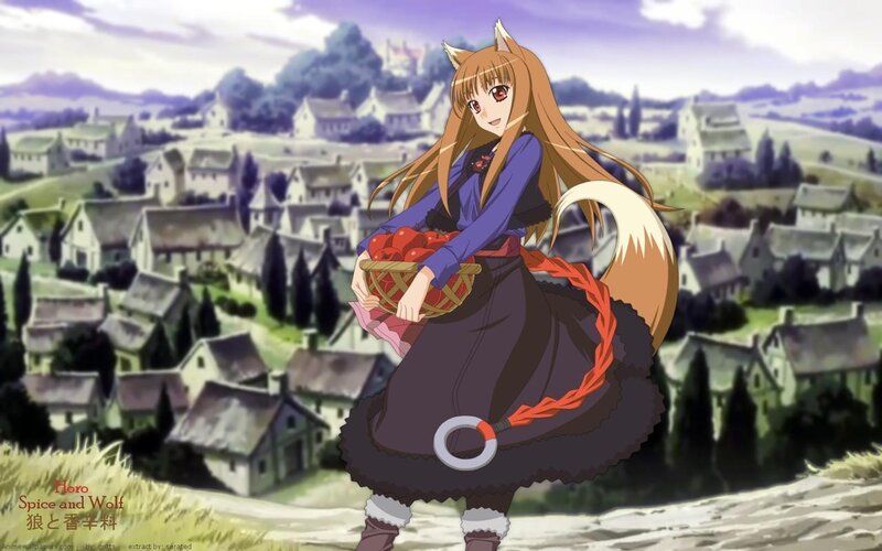 Anime girl with fox ears and tail