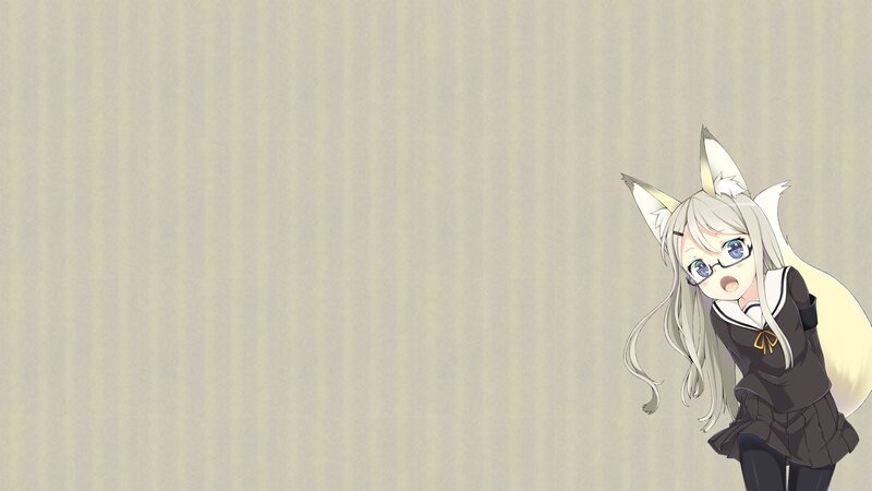 Anime Girl with Fox Ears — Beige