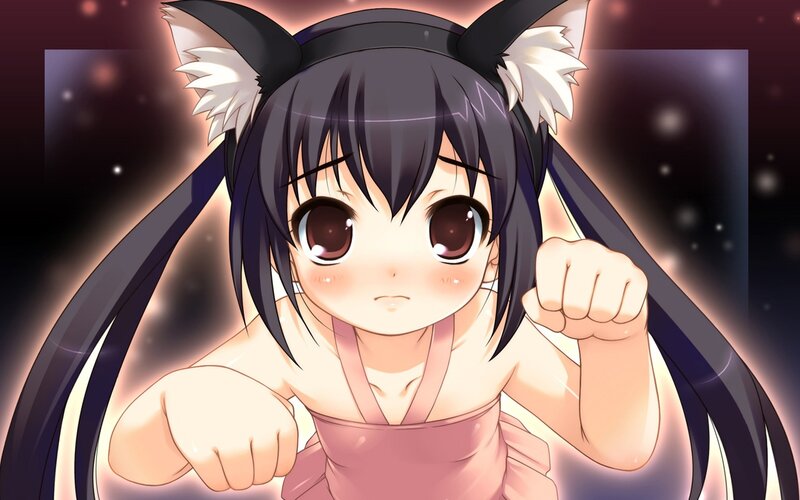 Anime Girl with Fox Ears — Black, Determined