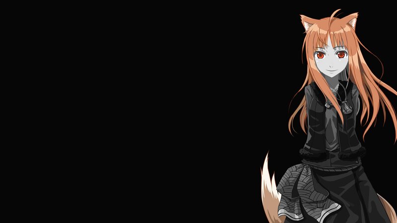 Anime Girl with Fox Ears — Black, Neutral, Fox Ears