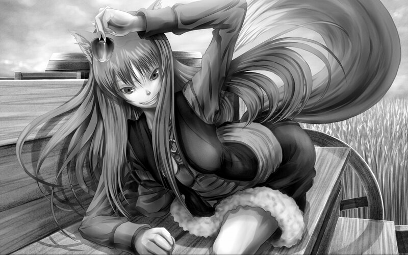 Anime Girl with Fox Ears — Black