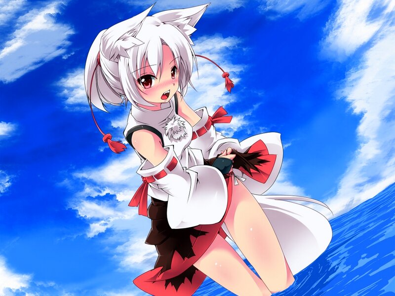 Anime Girl with Fox Ears — Blue, Dynamic