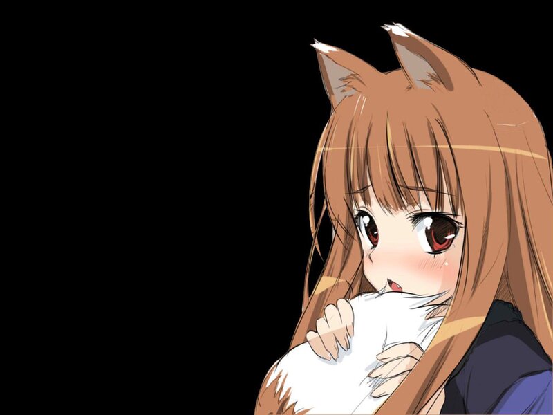 Anime Girl with Fox Ears — Brown, Calm, Manga, Fox Ears, White Tail