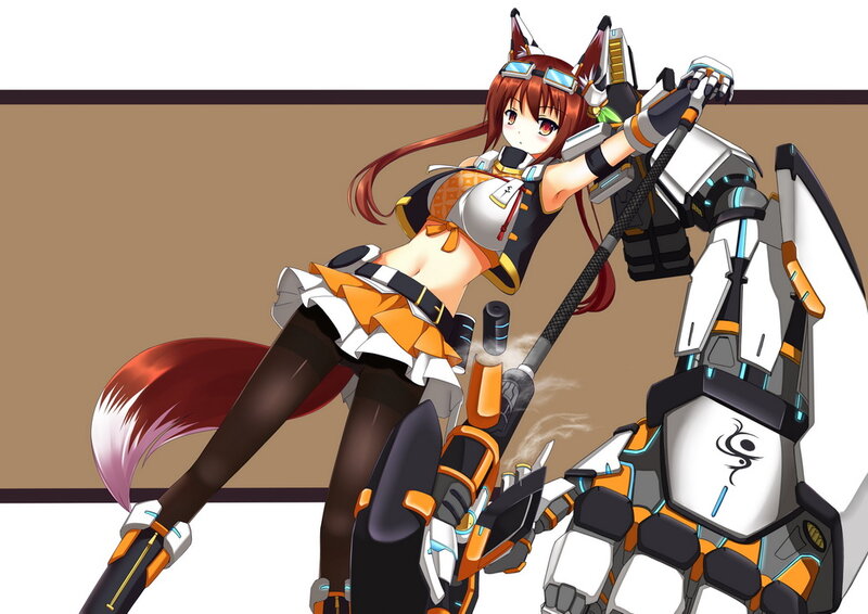 Anime Girl with Fox Ears — Brown, Confident